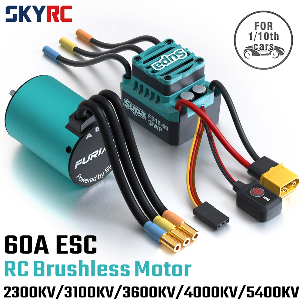 SKYRC มอเตอร์ไร้แปรง ESC Combo FuriaX Suppa 3650 มอเตอร์ 60A ESC 2-3S LiPo 3.175 มม.สําหรับ 1/10 Touring Buggy สั้นหลักสูตรรถบรรทุก