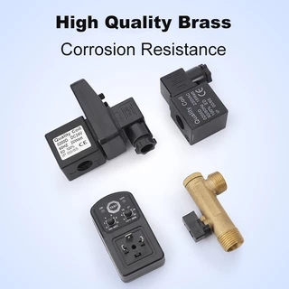 Ac/dc แรงดันไฟฟ้าทองเหลืองอิเล็กทรอนิกส์ Solenoid ท่อระบายน้ําวาล์วสยามประเภทและแยกประเภทวาล์วพร้อมตัวจับเวลา OPT น้ําปล่อยอัตโนมัติเก็บ