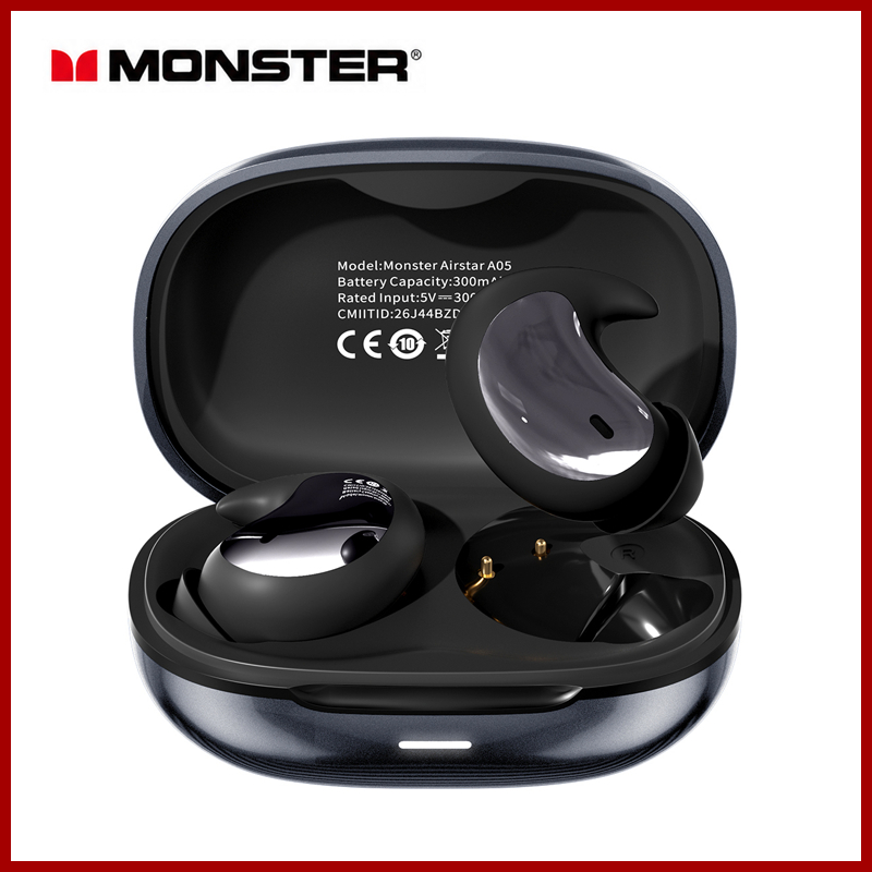 Monster A05 Mini Sleep หูฟังบลูทูธ ระบบตัดเสียงรบกวนแบบไมโครโฟนคู่ Bluetooth 6.0 นอนด้านข้างไม่กดหู