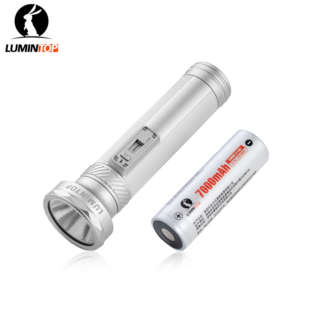 Lumintop ไฟฉาย LED ย้อนยุค Tiger ไฟฉายแคมป์ปิ้งแบบชาร์จไฟได้ 4000 ลูเมน 458 เมตร 26800 ไฟฉาย