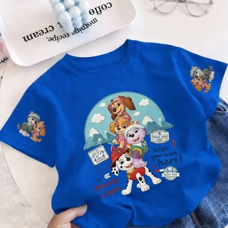 【จัดส่งภายใน 24 ชม.】เสื้อยืดเด็ก PAW Patrol ลายการ์ตูนยอดฮิต ผ้า Sorona สวมใส่สบาย เหมาะสำหรับเด็กผู้ชายและเด็กผู้หญิง
