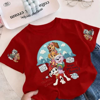【จัดส่งภายใน 24 ชม.】เสื้อยืดเด็ก PAW Patrol ลายการ์ตูนยอดฮิต ผ้า Sorona สวมใส่สบาย เหมาะสำหรับเด็กผู้ชายและเด็กผู้หญิง