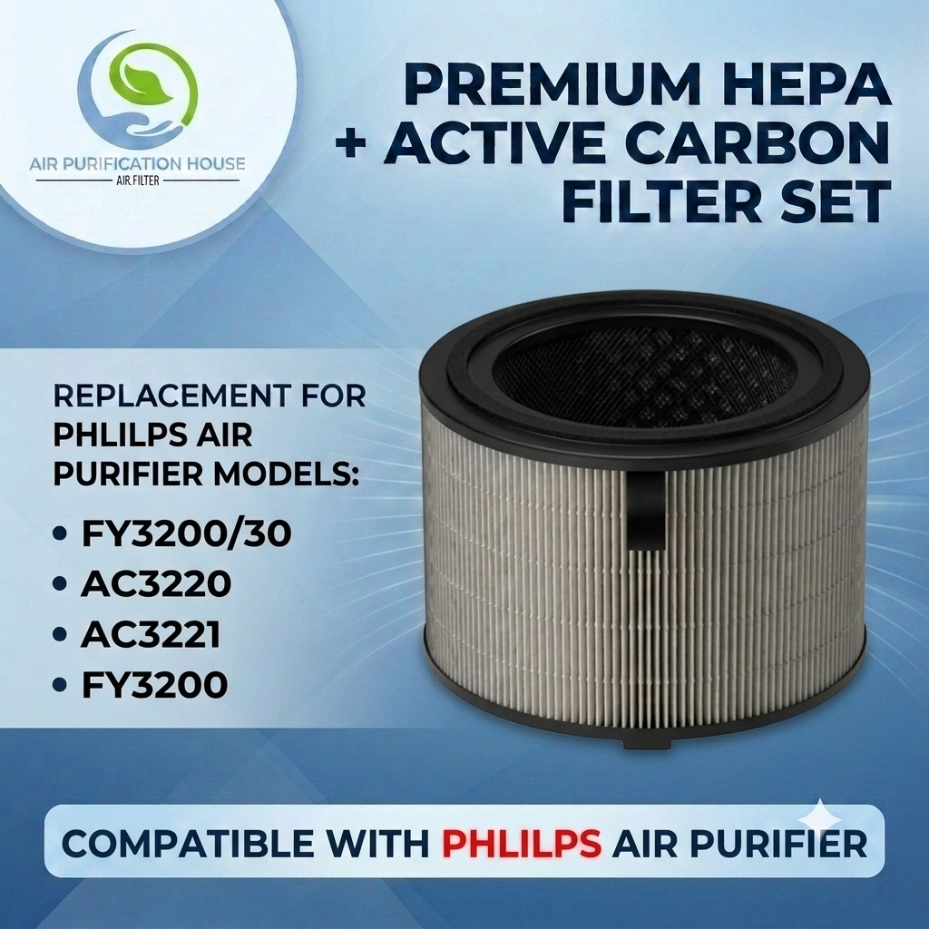 เปลี่ยนเข้ากันได้กับ Philips AC3220 AC3221 FY3200 FY3230Filter ของแท้ HEPA&Carbon
