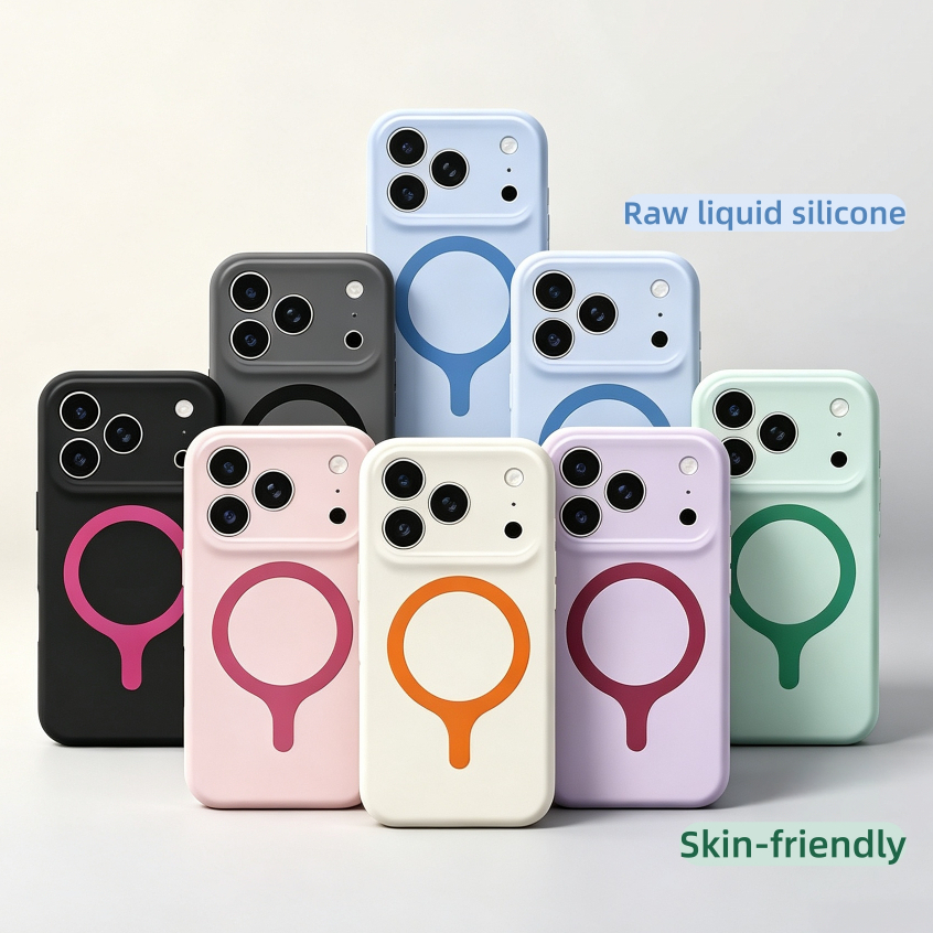 【Liquid silicone/Large Window/Skin-friendly hard case/Cyan】เคส compatible for iPhone 13 14 15 16 17 pro max case