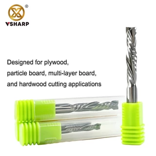 Compression Woodwork UP & DOWN Cut 2 ขลุ่ยเกลียวคาร์ไบด์เครื่องมือ CNC Router Bit ไม้ EndMill Cutter