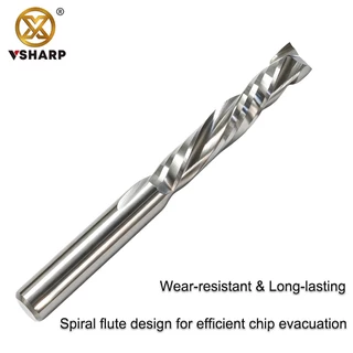 Compression Woodwork UP & DOWN Cut 2 ขลุ่ยเกลียวคาร์ไบด์เครื่องมือ CNC Router Bit ไม้ EndMill Cutter