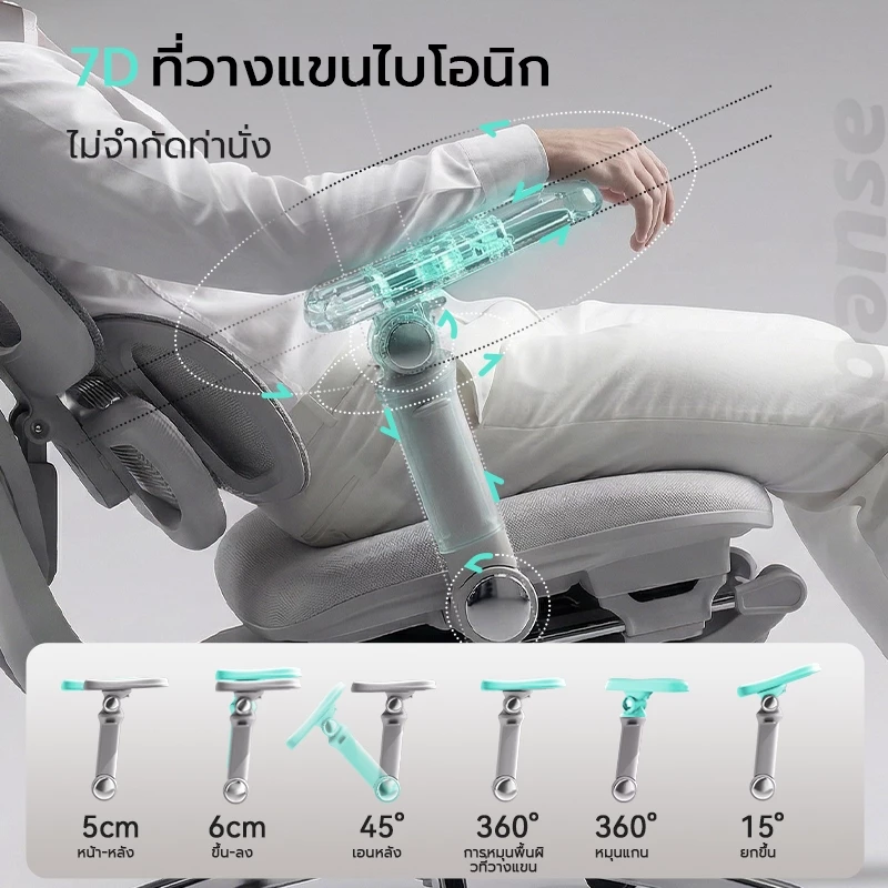 Xpanse T10 เก้าอี้สุขภาพ เก้าอี้ทำงาน	ที่วางแขนปรับได้ 7D ที่รองรับหลังแบบปรับได้ Ergonomic chair เบาะนั่งปรับระดับได้ เก้าอี้สำนักงาน thumbnail 6
