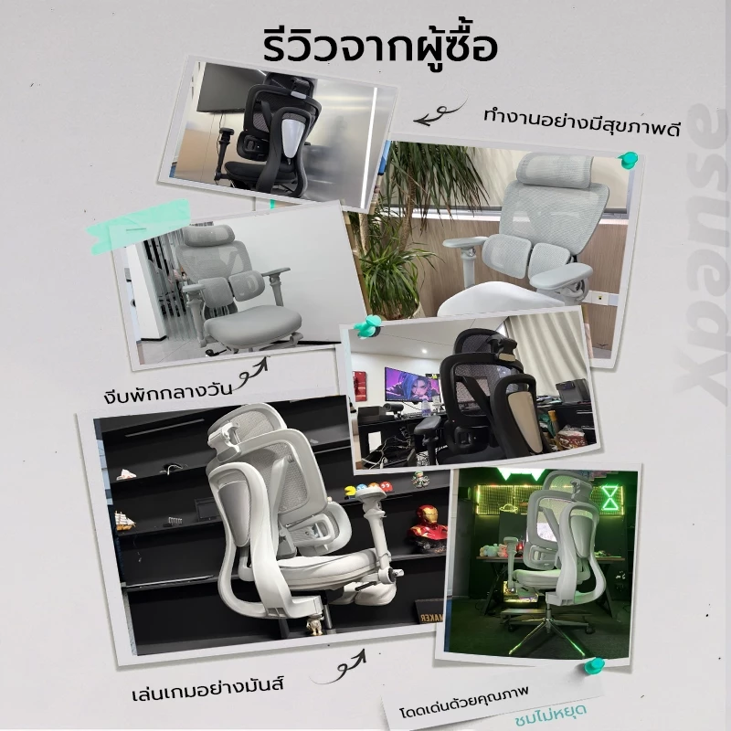 Xpanse T10 เก้าอี้สุขภาพ เก้าอี้ทำงาน	ที่วางแขนปรับได้ 7D ที่รองรับหลังแบบปรับได้ Ergonomic chair เบาะนั่งปรับระดับได้ เก้าอี้สำนักงาน thumbnail 10