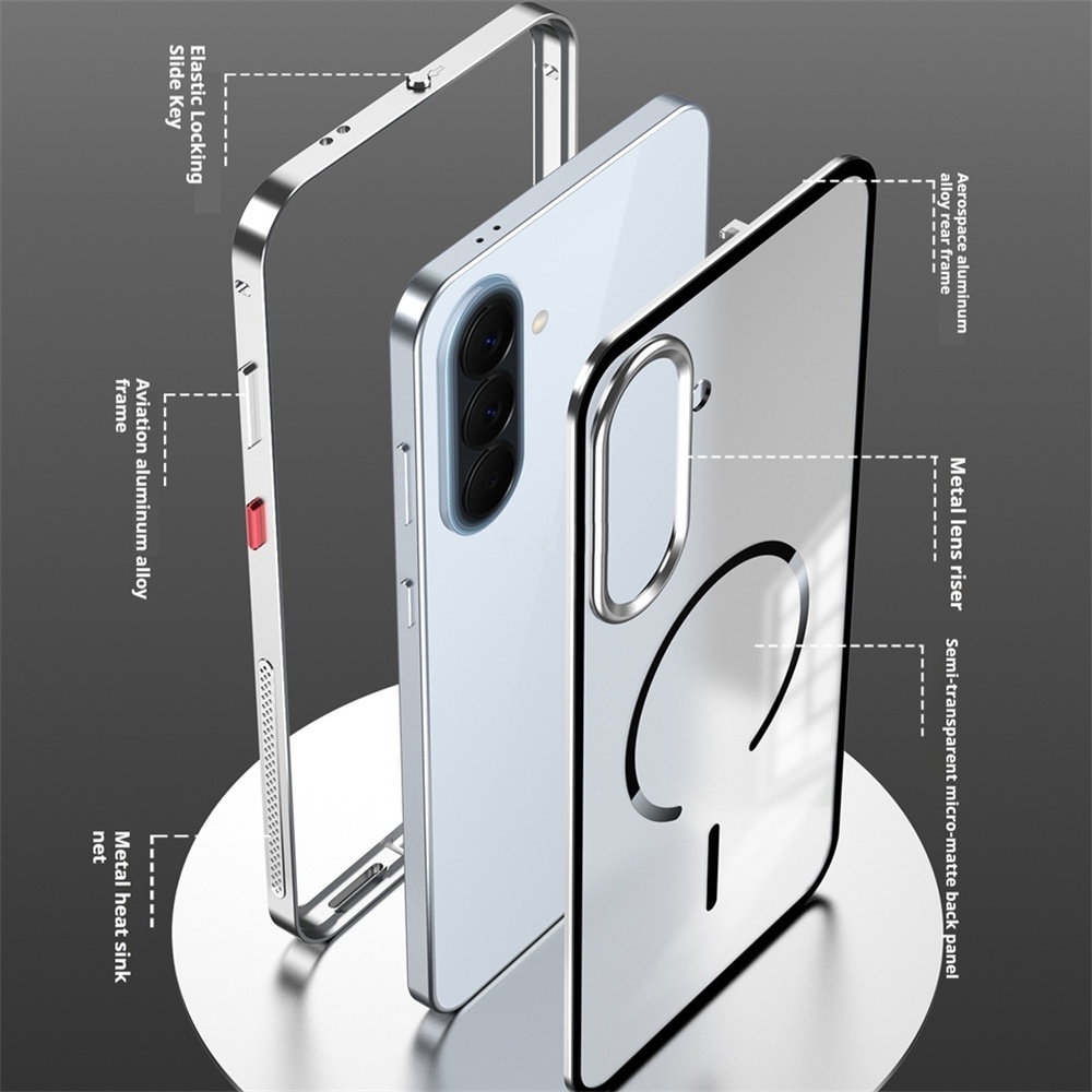 สําหรับ Samsung Galaxy A57 A37 5G เคสโทรศัพท์อลูมิเนียมกรอบโลหะ + กระจกนิรภัยแม่เหล็กฝาหลัง