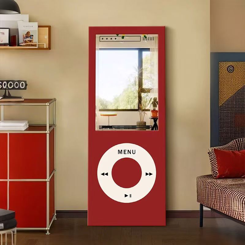 กระจกแต่งตัวดีไซน์ Retro Music Player กระจกยาวส่องเต็มตัว สไตล์ Y2K ของแต่งบ้านแนว Pop Art วางพื้นหรือแขวนผนังได้