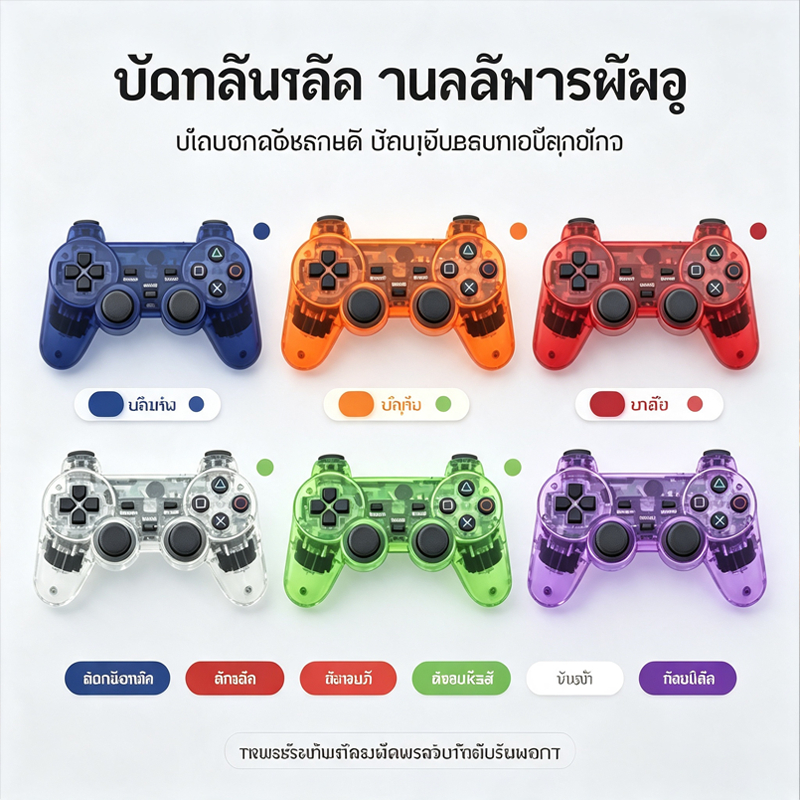 จอยเกมไร้สาย 1 ชุด คอนโทรลเลอร์เกมไร้สายสีสันสดใส 2.4GHz เกมแพด Joypad สําหรับใหม่ COD