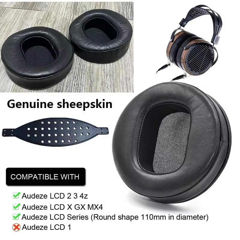หนังแกะแท้แผ่นรองหูฟังสําหรับ AUDEZE LCD-2/LCD-3/LCD-4/LCD-MX4/LCD-GX/LCD-X/LCD-XC หูฟังเปลี่ยนแถบคา