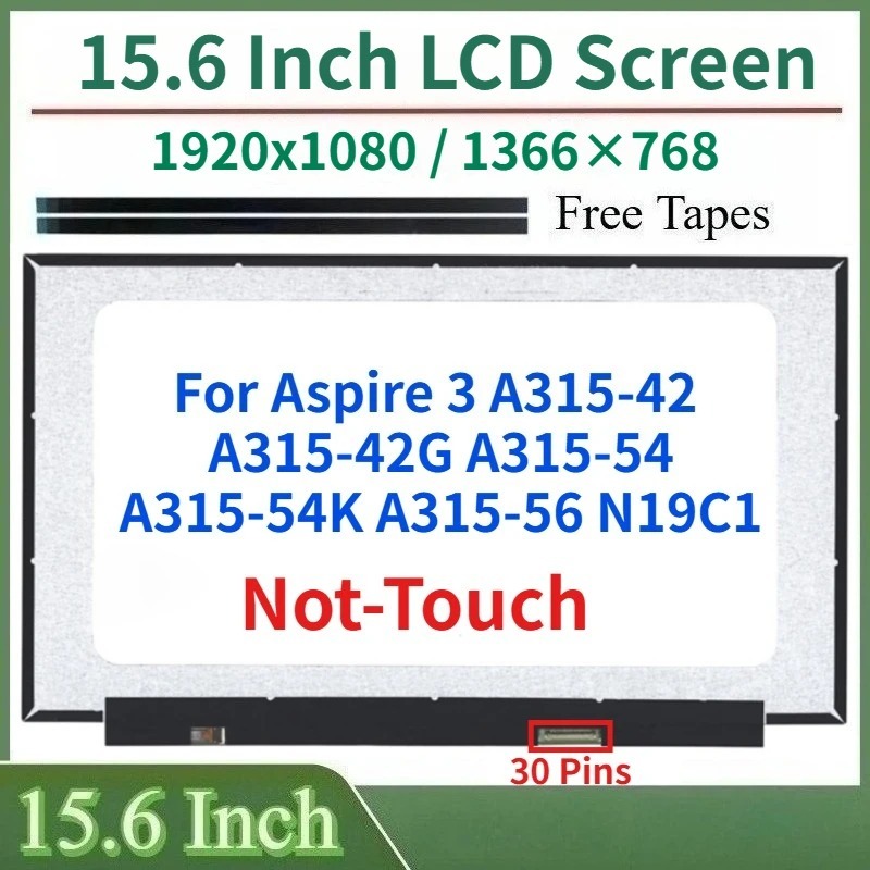 15.6 นิ้วแล็ปท็อปหน้าจอ lcd สําหรับ Acer Aspire 3 A315-34 A315-35 A515-422/45/56/55 A315-54K A315-55