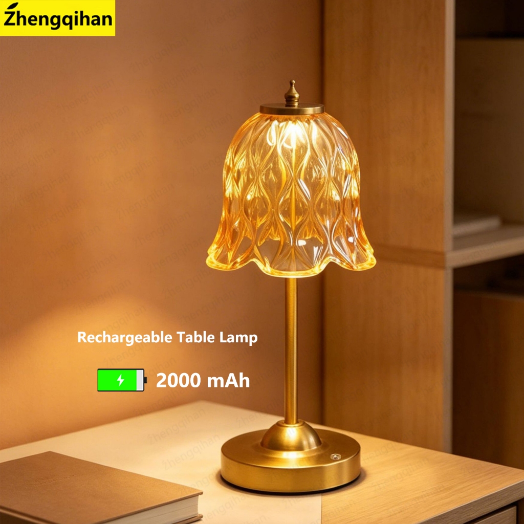 โคมไฟตั้งโต๊ะ LED Wireless Touch Night Light โคมไฟตั้งโต๊ะแบบชาร์จไฟได้สําหรับร้านอาหารตกแต่งห้องนอน Light