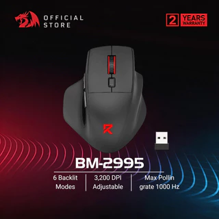 Redragon BM-2995 Tri-Mode Wireless Gaming Mouse Ergonomic Full ขนาด 12800 DPI RGB ชาร์จบลูทูธเมาส์สําหรับมือขนาดใหญ่