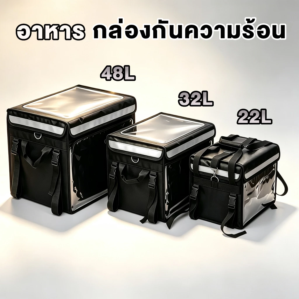 พร้อมส่งในไทย กระเป๋าส่งอาหาร กล่องส่งอาหาร กระเป๋าไรเดอร์ 12 ชม. กระเป๋าแกรปฟู้ด กล่องเก็บความร้อน-เย็น 22L 32L 48L 62L