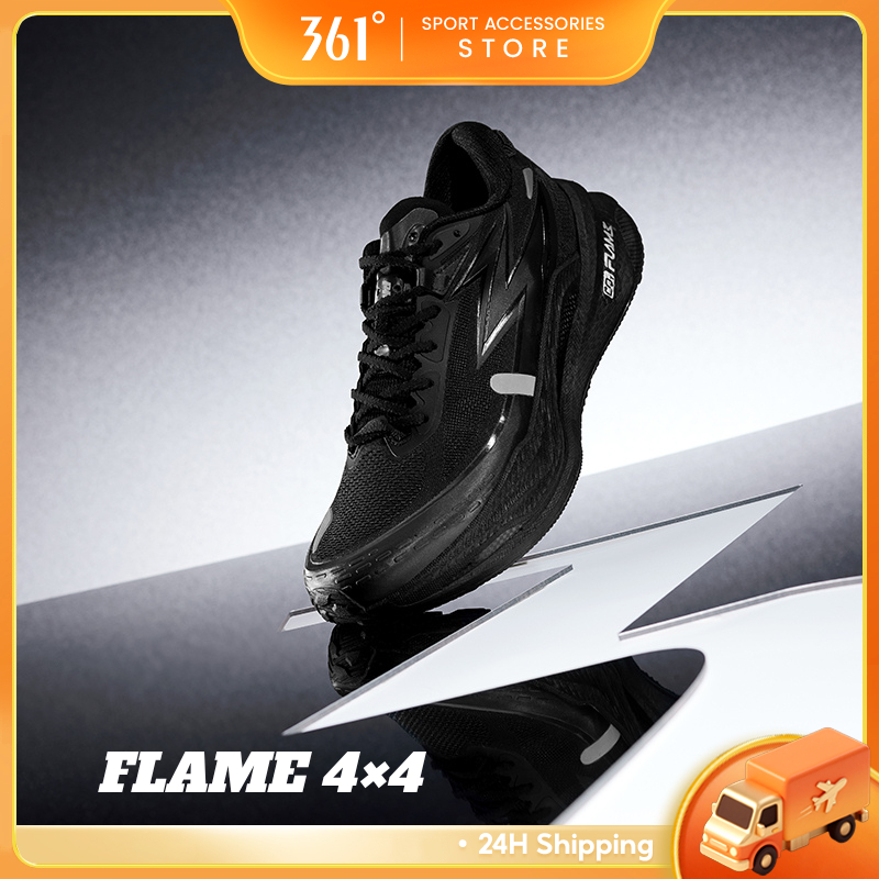 361 Degree 【Flame 4x4】 สําหรับเดินป่า Running Trail รองเท้ากลางแจ้งสําหรับชาย Off-Road Cushioned Sta