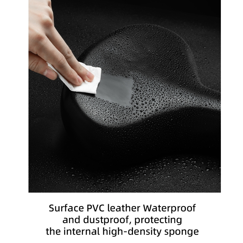 ROCKBROS อานจักรยาน PVC กันน้ํากันฝุ่นสบาย Shock-Absorbing จักรยานเสือภูเขาพับได้เบาะรองนั่งจักรยานอุปกรณ์เสริม — صورة 8