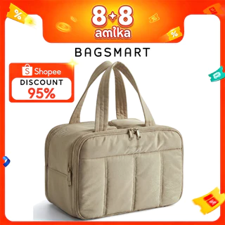 BAGSMART กระเป๋าห้องน้ำท่องเที่ยวกระเป๋าห้องน้ำขนาดใหญ่สำหรับผู้หญิงผู้จัดกระเป๋าเครื่องสำอางเบา