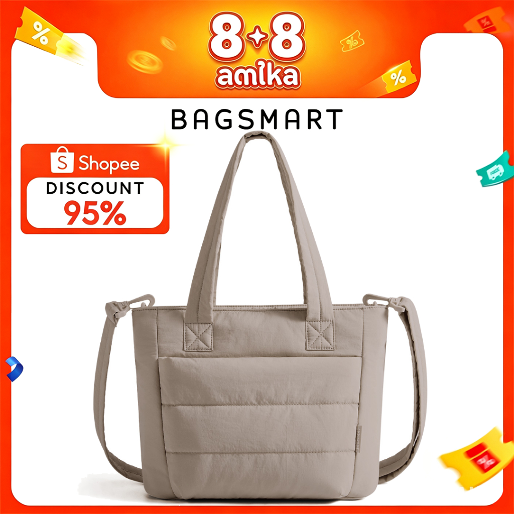 BAGSMART กระเป๋าสะพายข้างแฟชั่น Puffy Crossbody Bag กันน้ําส