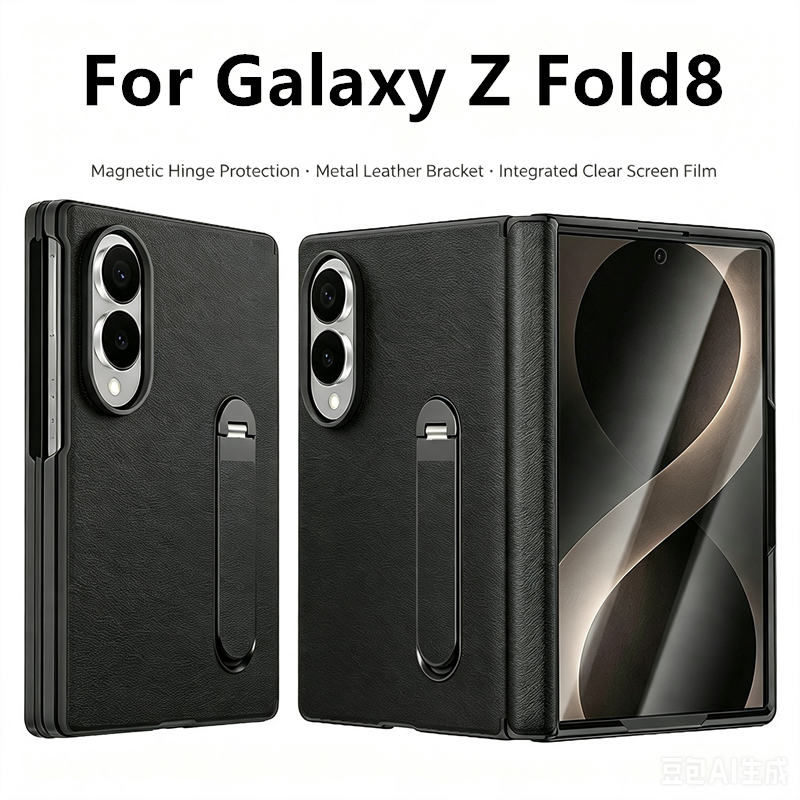 SAMSUNG 360 หมุนยึดโลหะยึดกรณีชาร์จไร้สายสําหรับ ซัมซุง กาแลคซี Z พับ8 พับ8 กว้าง5ก พร้อมฟิล์มป้องกันหน้าจอสีทึบหนังบานพับแม่เหล็กฝาครอบป้