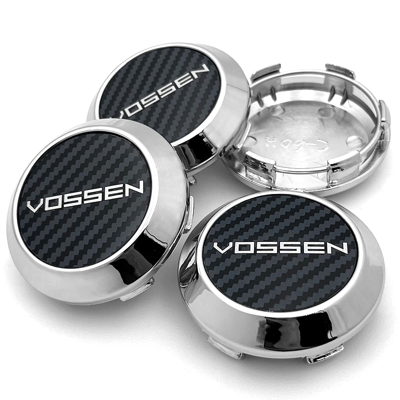 CarDIY 4PCS 60 มม.vossen รถศูนย์ล้อหมวกโลโก้สัญลักษณ์ Vossen ล้อขอบ Hub Caps ฝาครอบขอบ