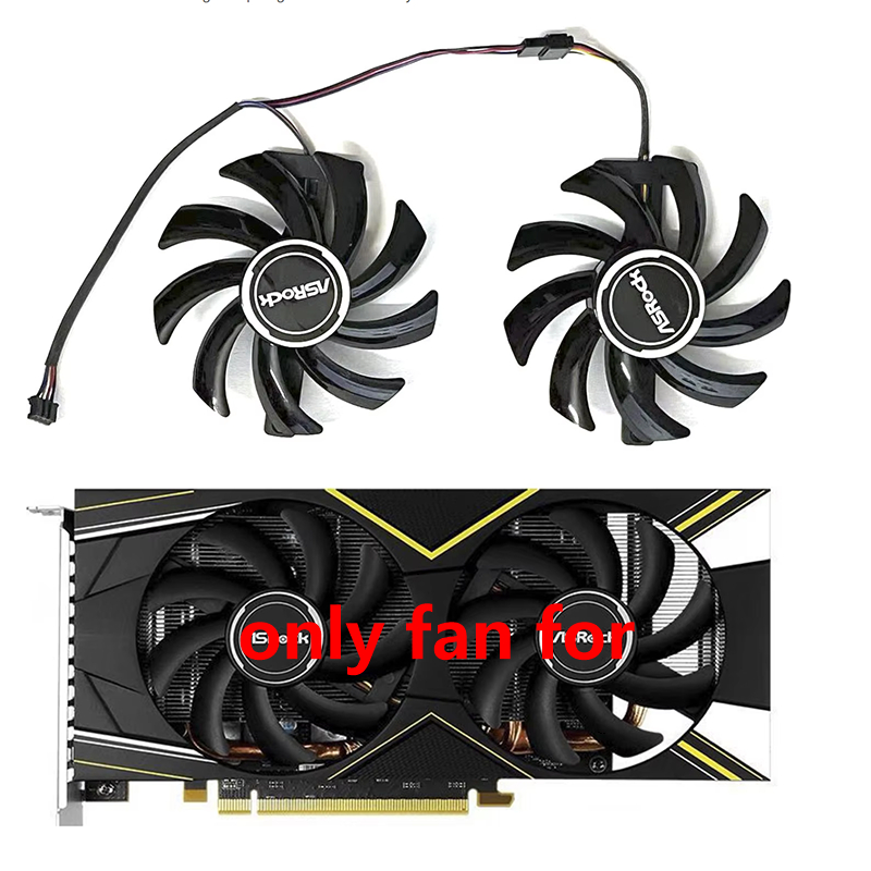 RX5600 XT GPU พัดลม 4PIN PVA080E12R DC 12V 0.5A สําหรับ ASRock RX 570 590 5500XT 5600XT กราฟิกพัดลมร