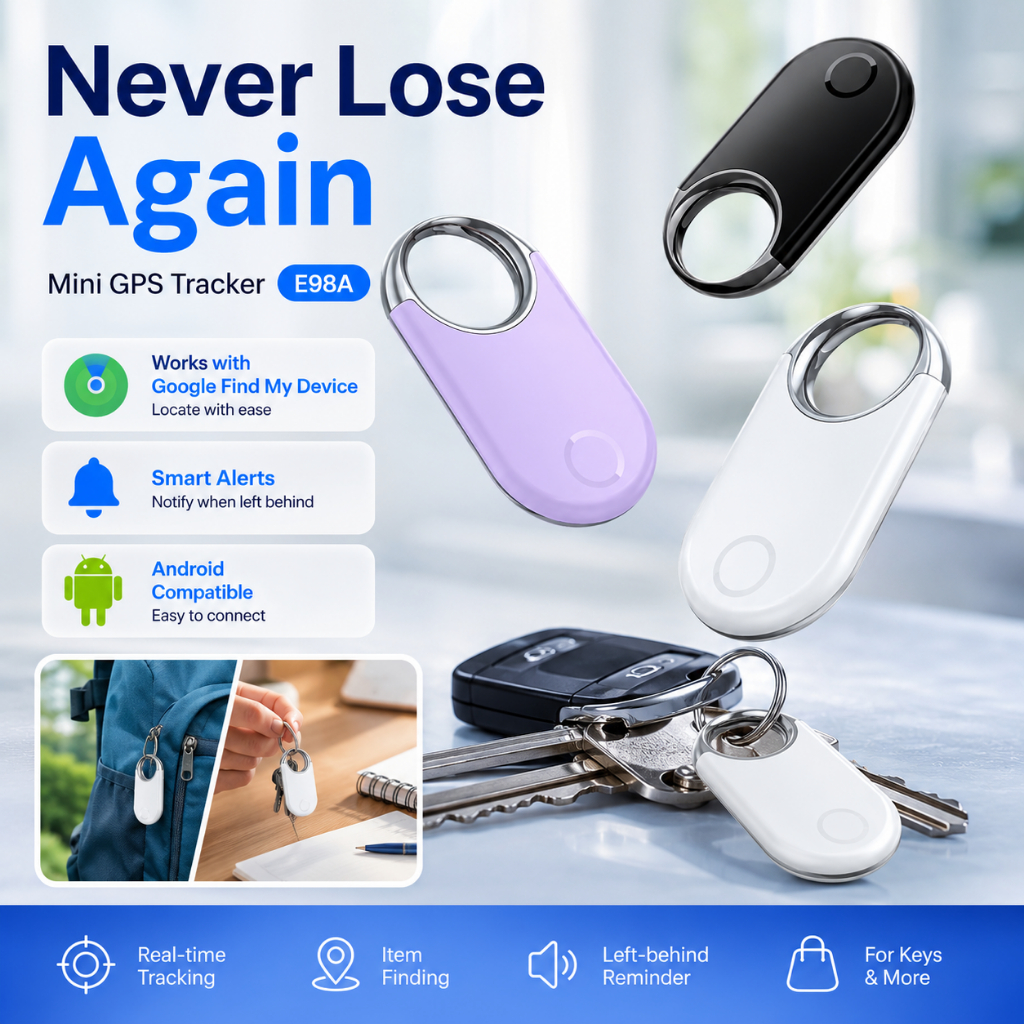 รองรับ Google Find My Device GPS ตัวติดตามกันหาย กุญแจ กระเป๋า ของใช้ Android mini tracker E98A จาก 