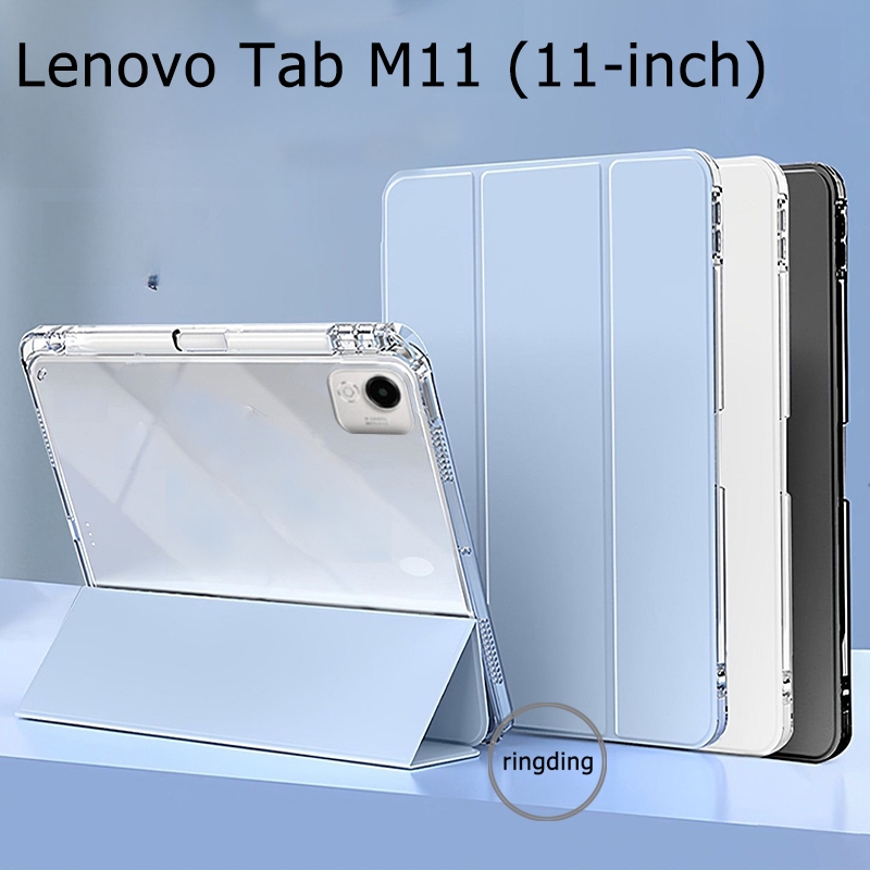 สําหรับ Lenovo Tab M11 (11 นิ้ว) TB‐330FU TB‐330XU แท็บเล็ตสูงโปร่งใสเคสแท็บเล็ตพร้อมขาตั้งพร้อมช่อง