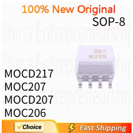 5 ชิ้น SOP-8 MOCD217 MOC207 MOCD207 MOC206 SOP-8 SMD สีขาวทรานซิสเตอร์เอาต์พุตoptocoupler 100% คุณภา
