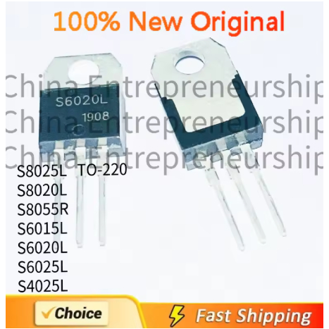 5 ชิ้น S8025L TO220 S8025 TO-220 25A 600V SCR S8020L S8020 S8055R S8055 S6015L S6015 S6020L S6020 S6