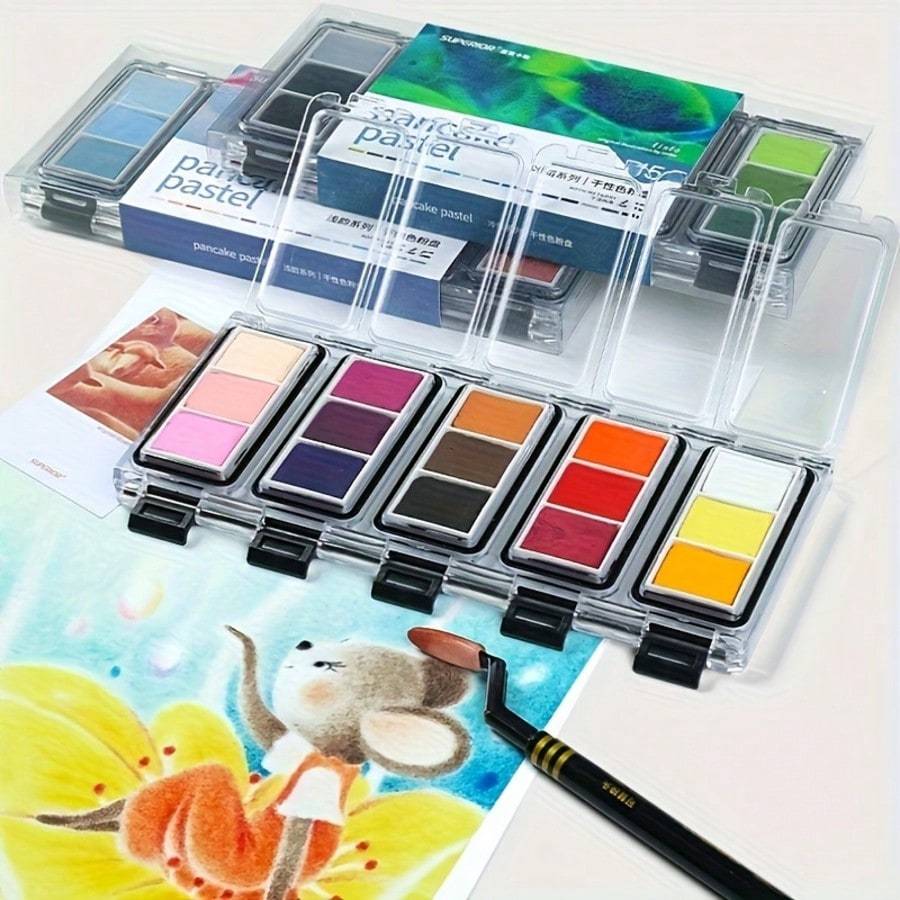 ชุดสีน้ํา 15 สี, อุปกรณ์วาดภาพศิลปินและมืออาชีพ, เหมาะสําหรับศิลปินและผู้ที่ชื่นชอบ, ภาพวาดศิลปะ, จานสีที่ร่ํารวย