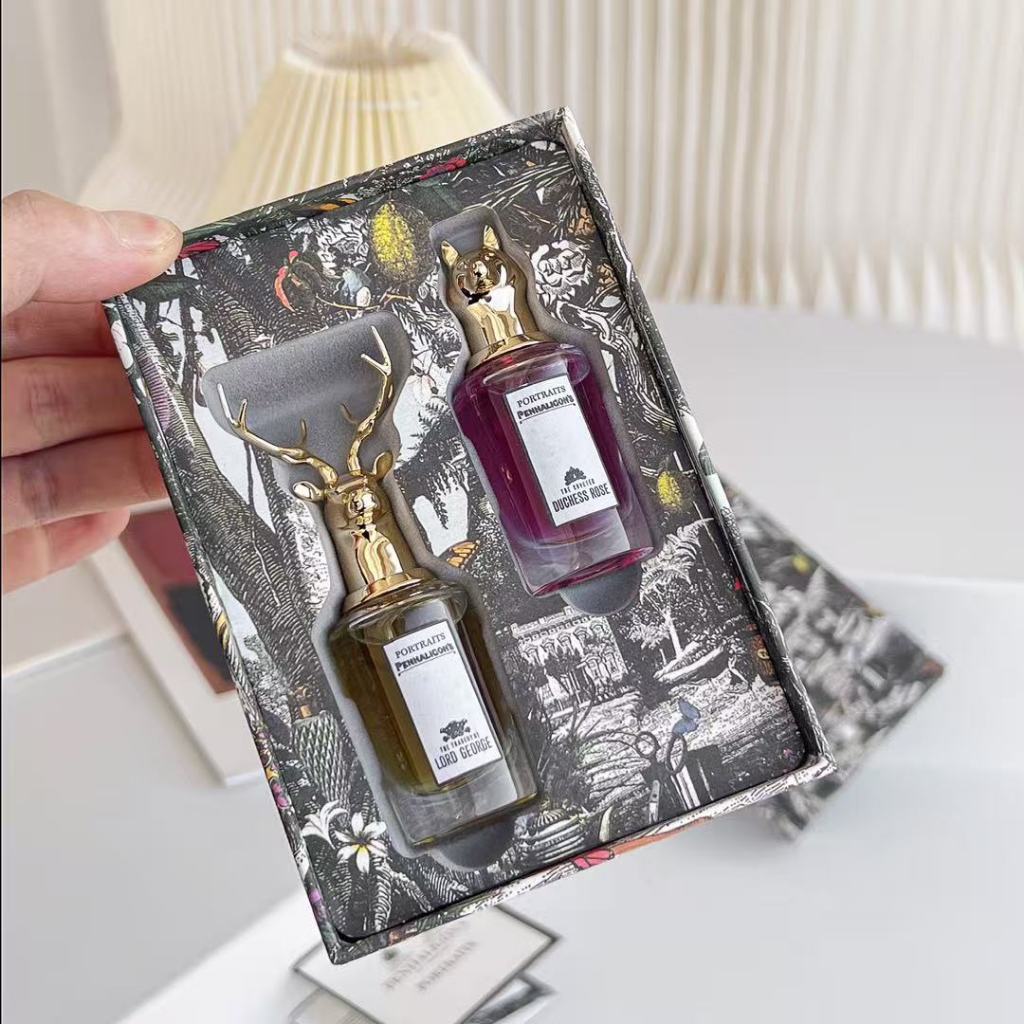 Penhaligons Beast Head ตัวอย่างของขวัญกล่องกวาง Lord George + Fox Duke Rose Strong น้ําหอมชุด 2 X 10