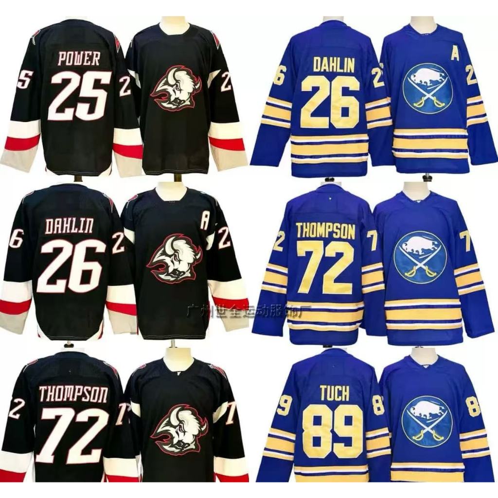 NHL Hockey Jersey Sabres Hockey Jersey ฮิปฮอปหลวมขนาดใหญ่แขนยาวปักเสื้อกีฬา
