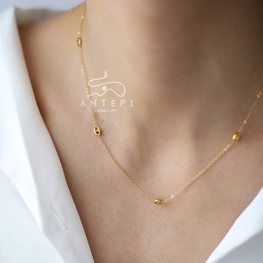 สร้อยคอ ATP 18K plated minimalism vintage กันน้ํา non-fading สแตนเลสสตีล titanium steel สำหรับผู้หญิ