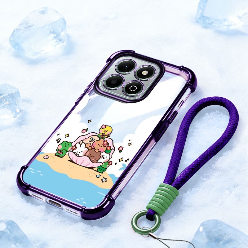 YBD Clear Case สําหรับ Honor X6A X6B Plus X5C X6C X6D X7C X7D ป้องกันการ์ตูนชายหาดสัตว์รูปแบบ