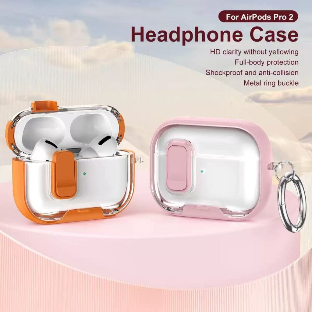Simple ล็อคหัวเข็มขัดซิลิโคนสําหรับ AirPods 4/4anc สําหรับ AirPods Pro3 Pro/Pro2 กรณี AirPods 4anc TPU Soft Apple ชุดหูฟังบลูทูธไร้สาย Anti drop forAirPods Pro2 กรณี