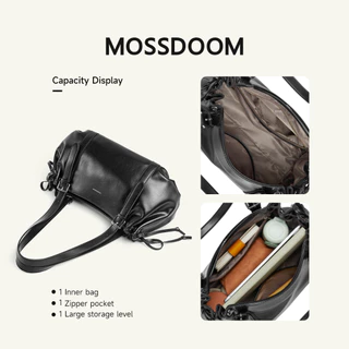 MOSSDOOM Lyva Bag กระเป๋าสะพายไหล่ทรงโฮโบ ใบใหญ่ หนังสัมผัสนุ่ม จุของได้เยอะ ดีไซน์เรียบหรู แมตช์ทุกลุค