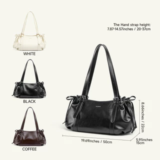 MOSSDOOM Lyva Bag กระเป๋าสะพายไหล่ทรงโฮโบ ใบใหญ่ หนังสัมผัสนุ่ม จุของได้เยอะ ดีไซน์เรียบหรู แมตช์ทุกลุค