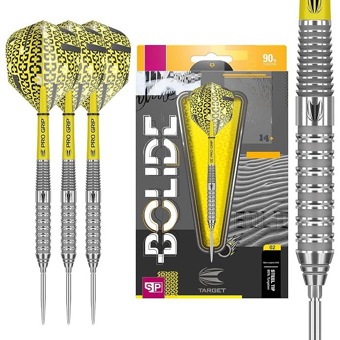 Target Darts Bolide Tungsten Swiss Point Steel Tip Darts Set,Barrel 02,21G/23G25G