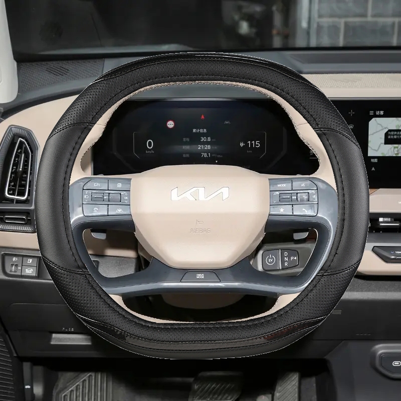 คาร์บอนไฟเบอร์พวงมาลัยรถหนังสําหรับ KIA Stonic GT Line Sportage K4 K9 EV5 EV9 GT 2026 2024 อุปกรณ์เส
