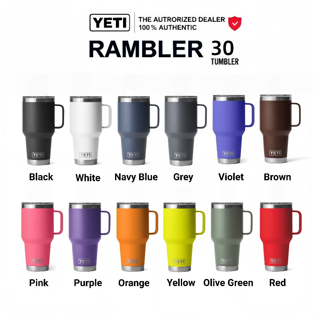YETI Rambler 30 Oz Mug With Straw Lid ของแท้ ลิขสิทธิ์แท้ เก็บเย็นร้อน
