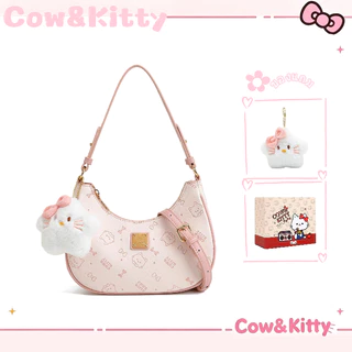กระเป๋าสะพายสีชมพูน่ารัก Cow&Kitty มีจี้เมฆ กระเป๋าสะพายข้างน่ารัก