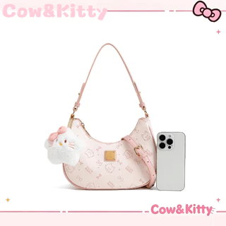 กระเป๋าสะพายสีชมพูน่ารัก Cow&Kitty มีจี้เมฆ กระเป๋าสะพายข้างน่ารัก
