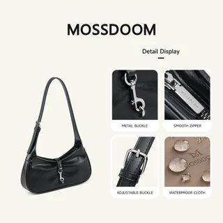 MOSSDOOM Zovie Bag กระเป๋าสะพายไหล่ทรงมินิ หนังสัมผัสนุ่ม ปรับสายได้ ดีไซน์โค้งมน เรียบหรู พกพาง่าย