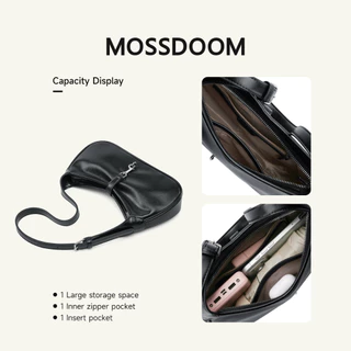 MOSSDOOM Zovie Bag กระเป๋าสะพายไหล่ทรงมินิ หนังสัมผัสนุ่ม ปรับสายได้ ดีไซน์โค้งมน เรียบหรู พกพาง่าย
