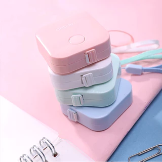 สายวัดตัว Deli ตลับเมตร พกพา สายวัดเอว สายวัดตัว แบบตลับ มินิมอล สีพาสเทล น่ารัก ยาว 1.5 เมตร (คละสี 1 ชิ้น)