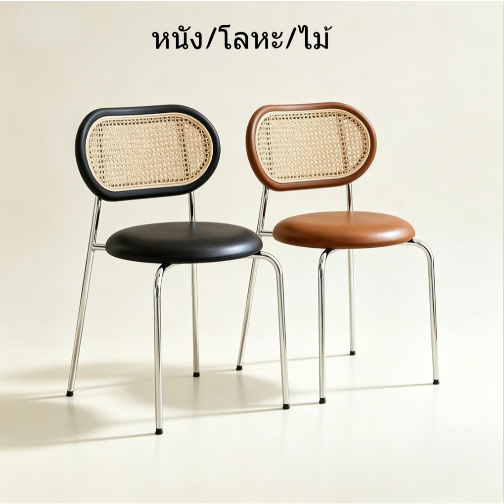 เก้าอี้รับประทานอาหารและพักผ่อนด้านหลังหวายที่บ้าน – เก้าอี้ทานอาหารสไตล์วินเทจ