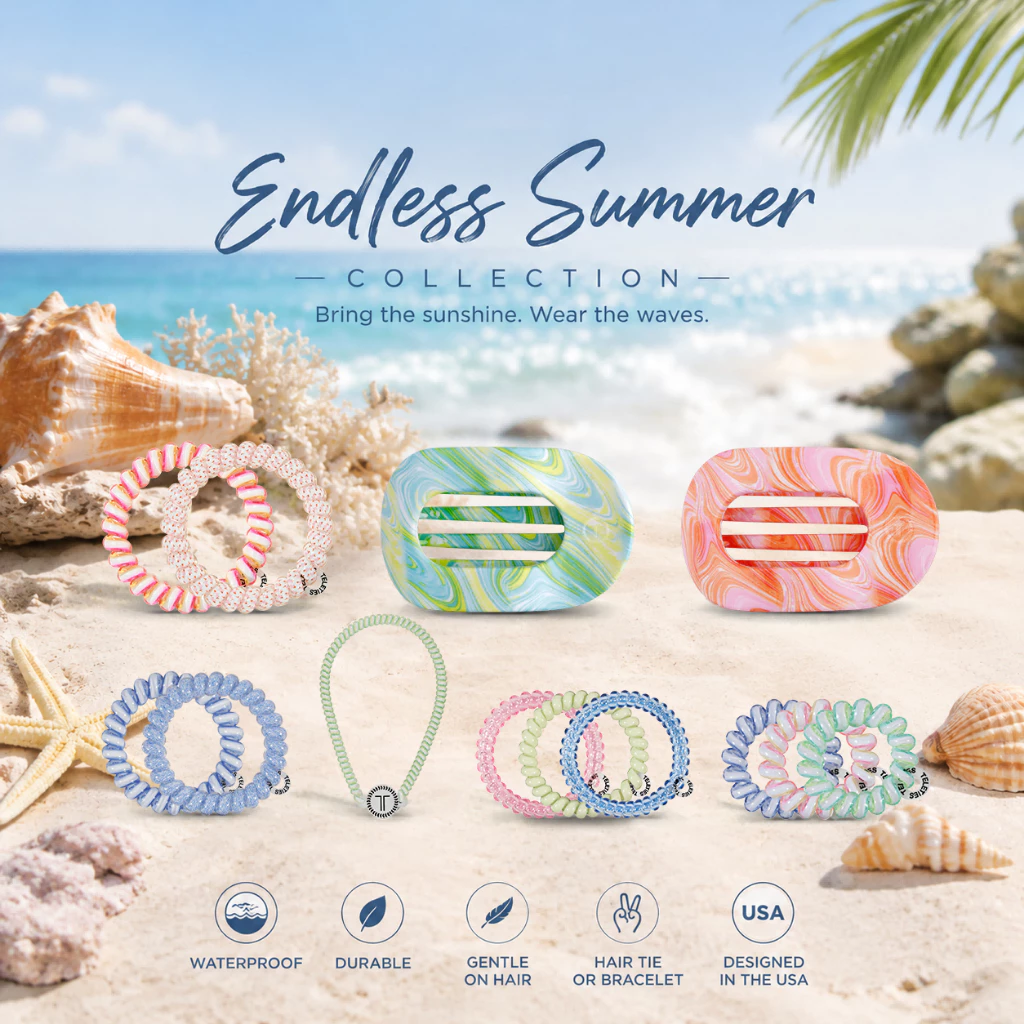 TELETIES Endless Summer Collection | แฮร์แอคเซสซอรี่พรีเมียม | ยางรัดผม ที่คาดผม และกิ๊บติดแบบแบน | ยึดแน่น อ่อนโยนต่อเส้นผม