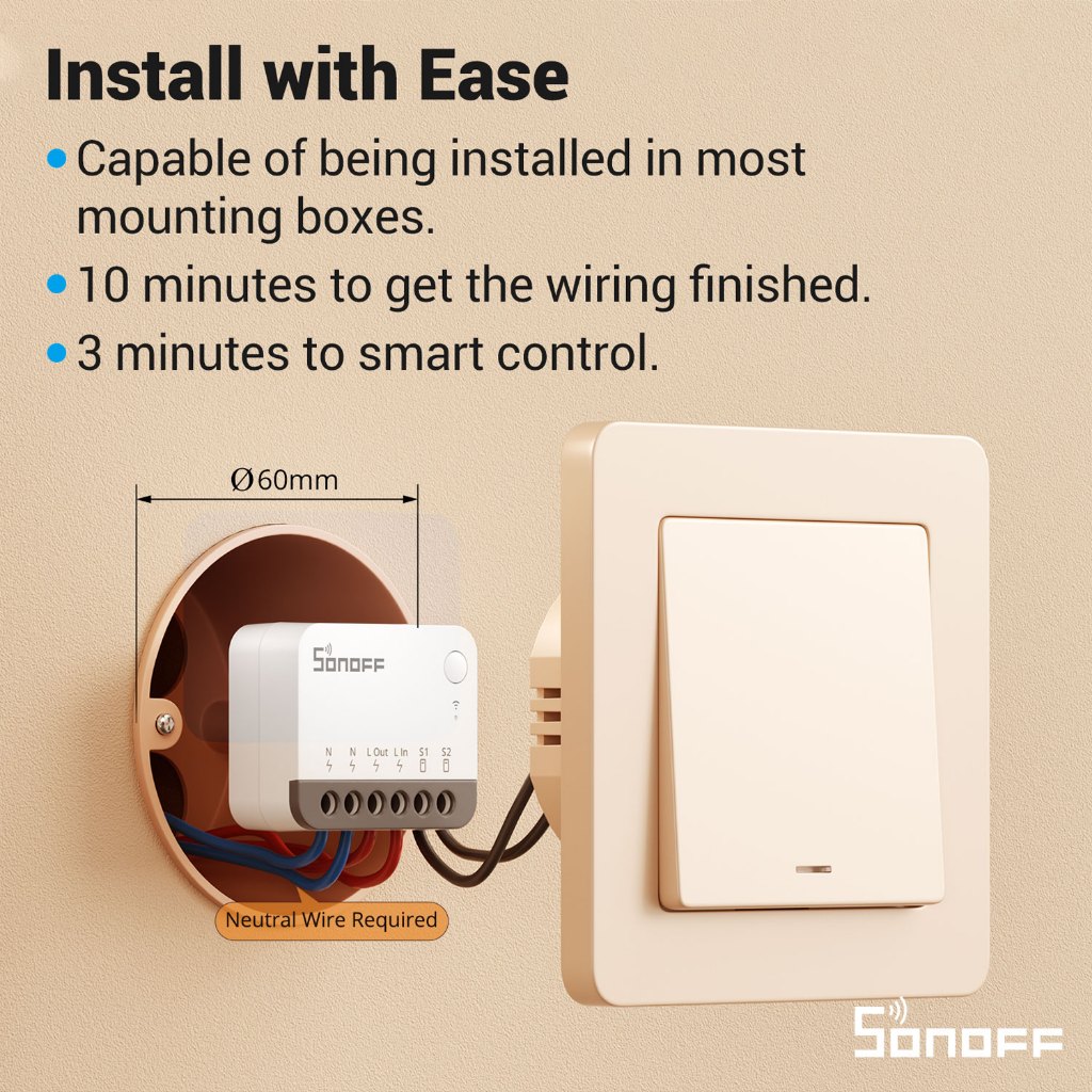 1-4Pack SONOFF ZBMINIR2 Extreme Zigbee สมาร์ทสวิทช์ Detach รีเลย์สวิทช์รีโมทคอนโทรลผ่าน eWeLink ทําง